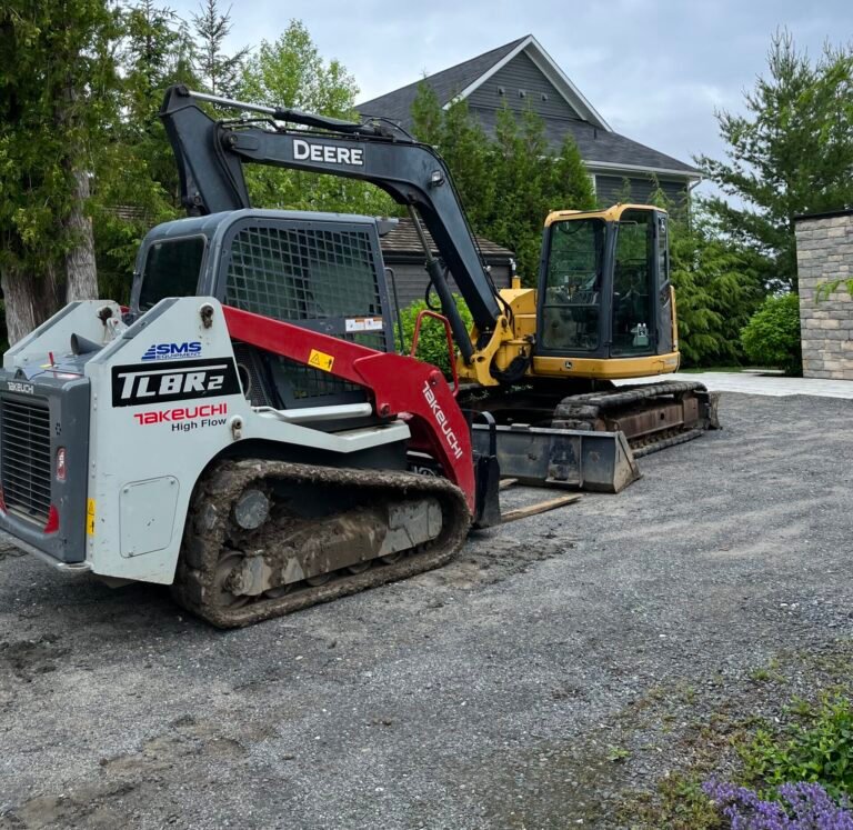 Thor Construction's skid steer and excavator at a finished home