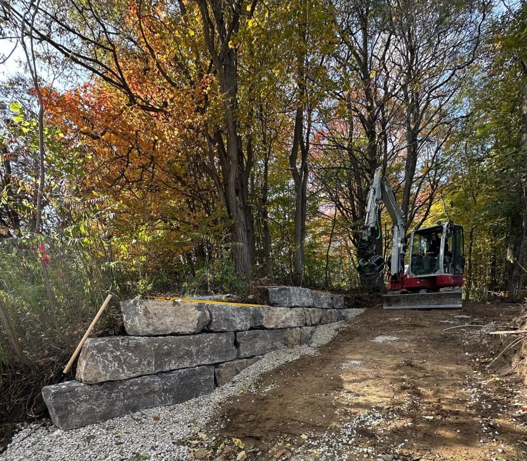 Armour stone going in with Thor's own machine in the fall