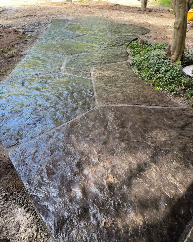 Jumbo flagstone, ready for the driveway. Thor Construction job photo.