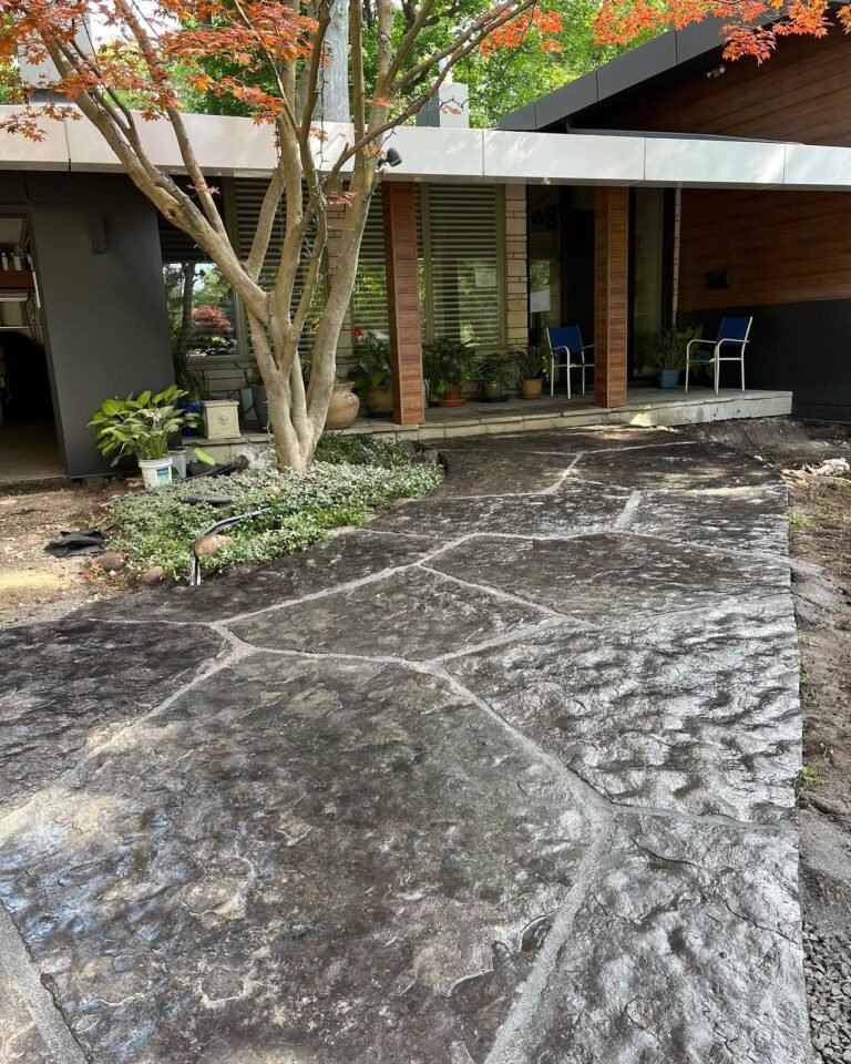 Jumbo flagstone, ready for the driveway. Thor Construction job photo.