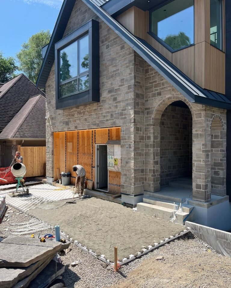 Heated flagstone driveway section. Thor Construction job photo.
