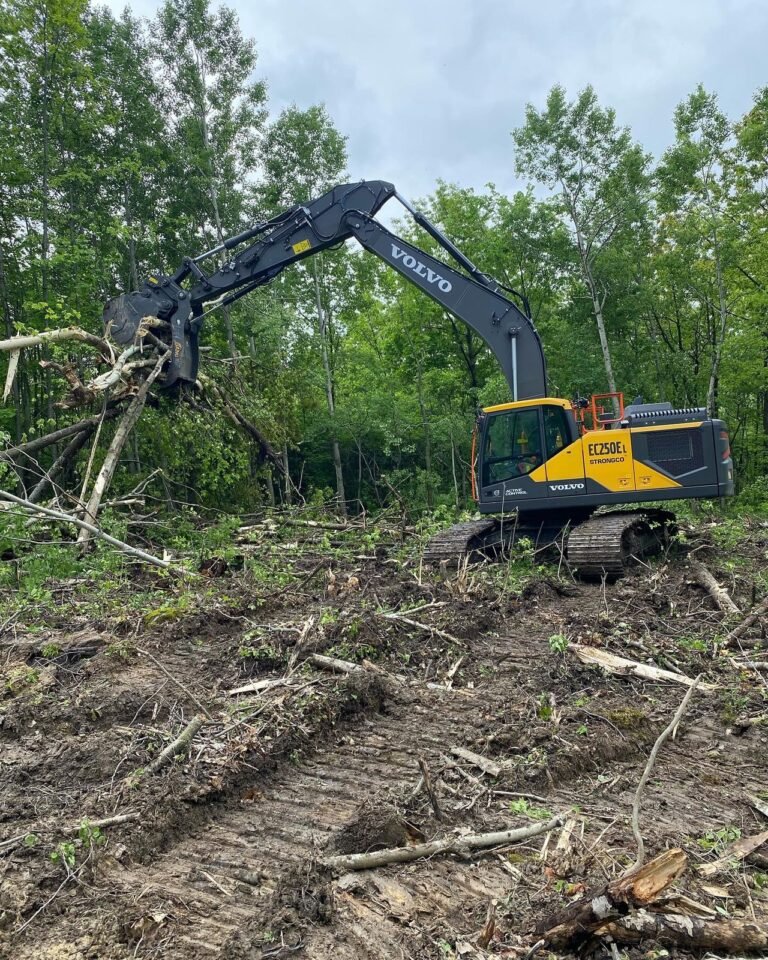 Land clearing for a custom home. Thor Construction job photo.