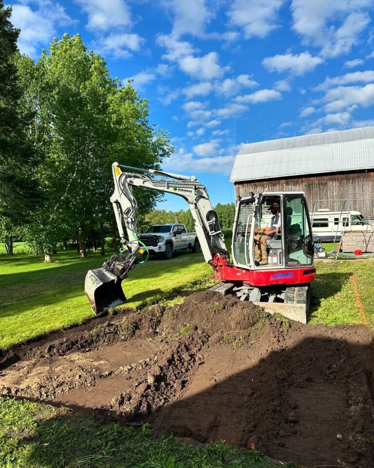 Excavation on a residential lot, Kawartha Lakes. Thor Construction job photo.