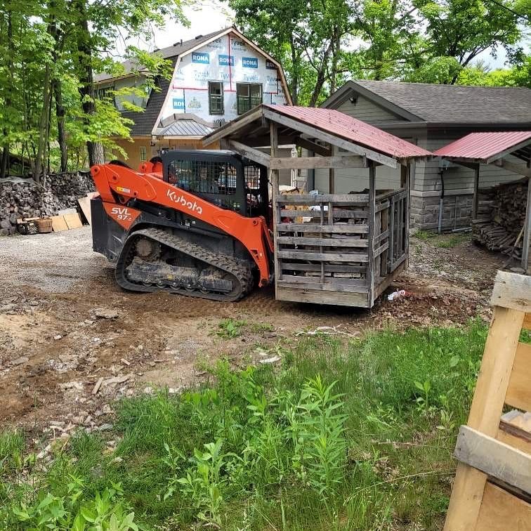 Site prep at a custom home build, Muskoka. Thor Construction job photo.