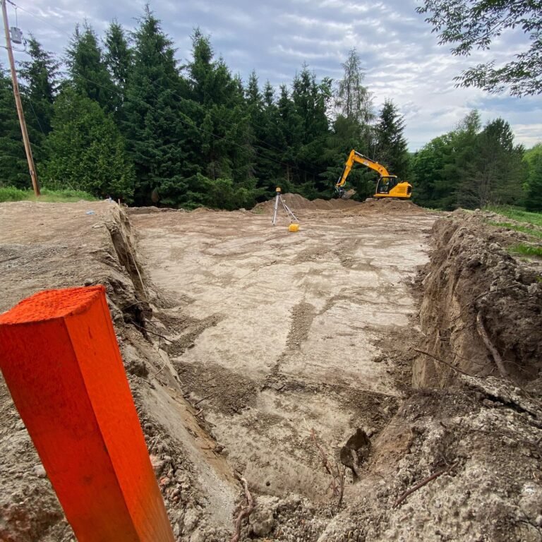 Septic base cut in the hills. Thor Construction job photo.