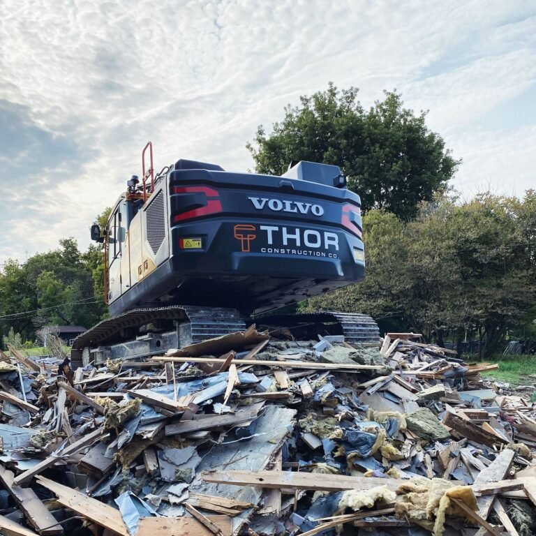 House demolition, Peterborough. Thor Construction job photo.
