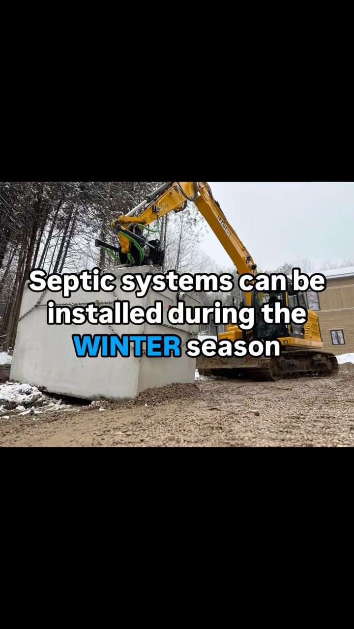 Septic systems can go in all winter. Thor Construction job video.