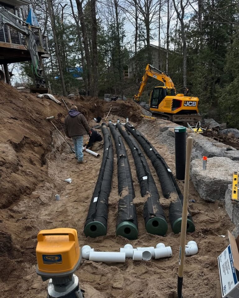 System O))) septic systems going in, Kawartha Lakes. Thor Construction job photo.