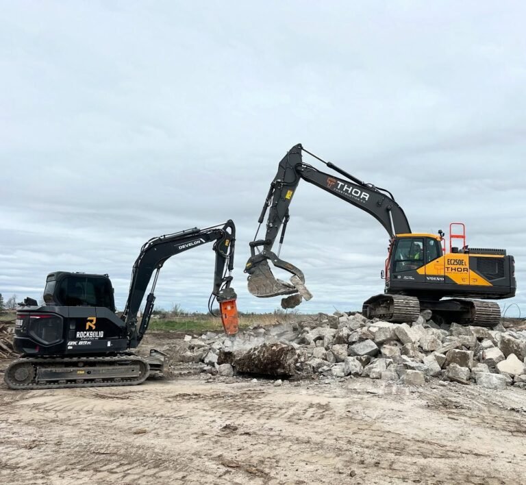 Concrete demolition, Lindsay. Thor Construction job photo.