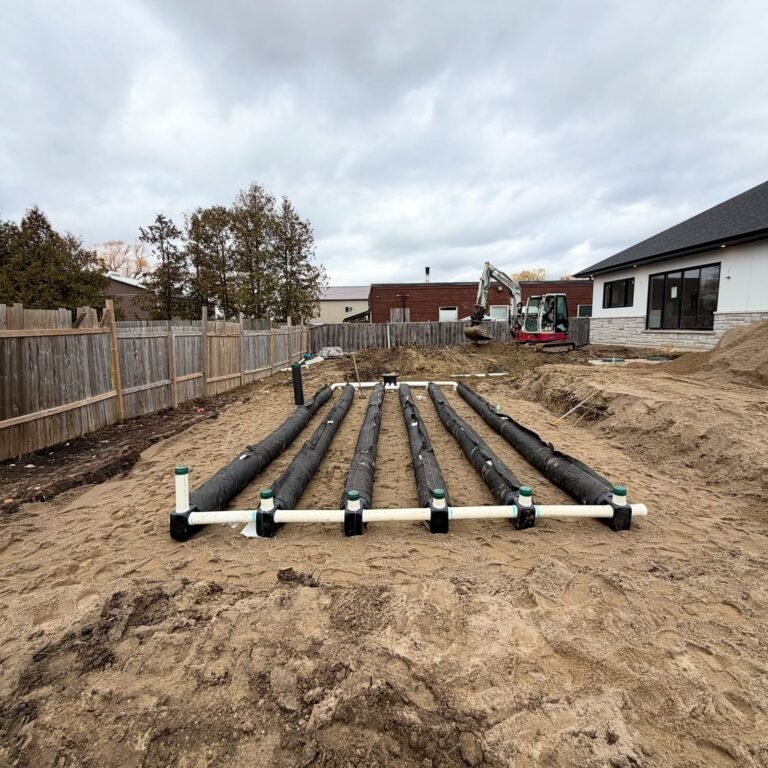 System O))) septic bed on a new build, King. Thor Construction job photo.