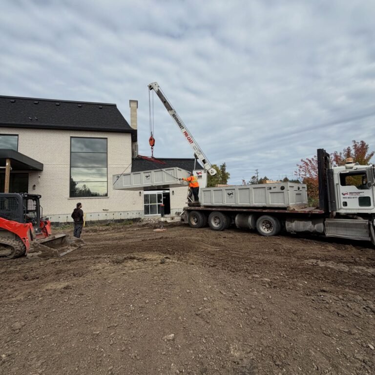 Waterloo Biofilter septic system with a Type A dispersal bed, Stouffville. Thor Construction job photo.